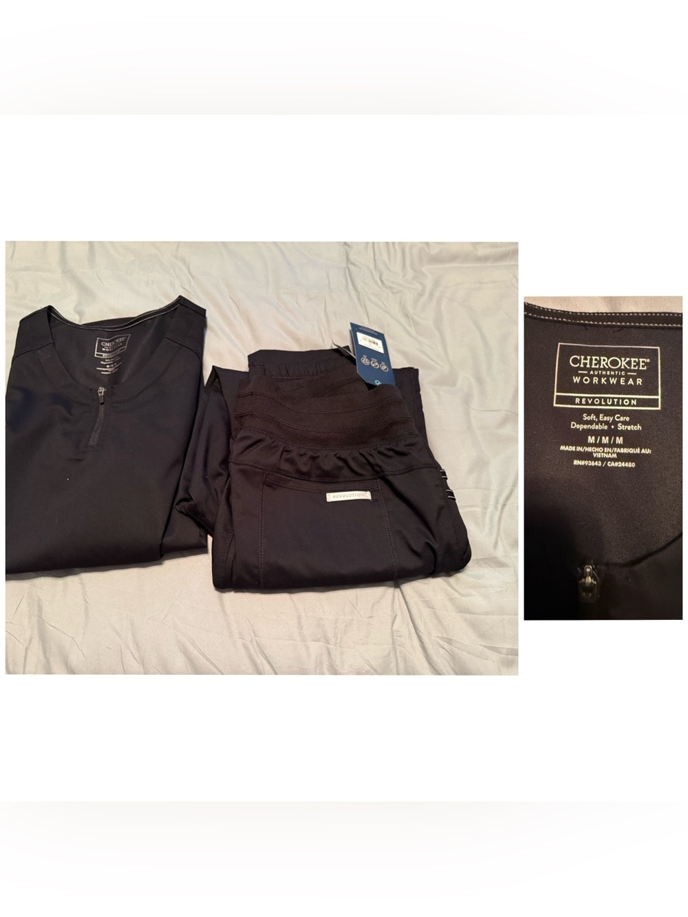 Cherokee Workwear Women’s  Black Scrub Top & Pants Set